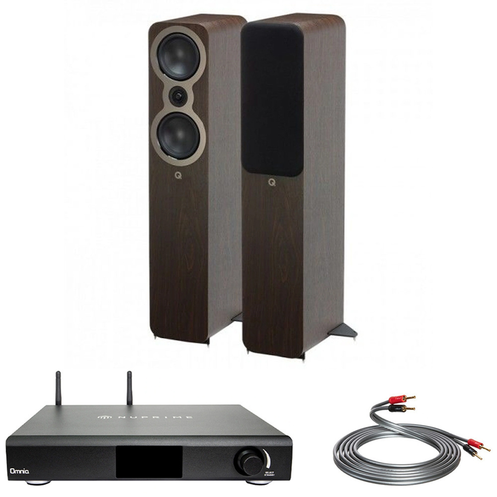 NuPrime Omnia A200 - Q Acoustics 3050c Walnut - QED XT40i 3M. Hi-Fi Müzik Sistemi